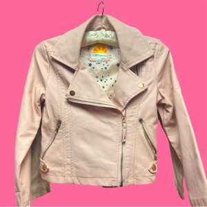 Pink Faux Leather Jacket